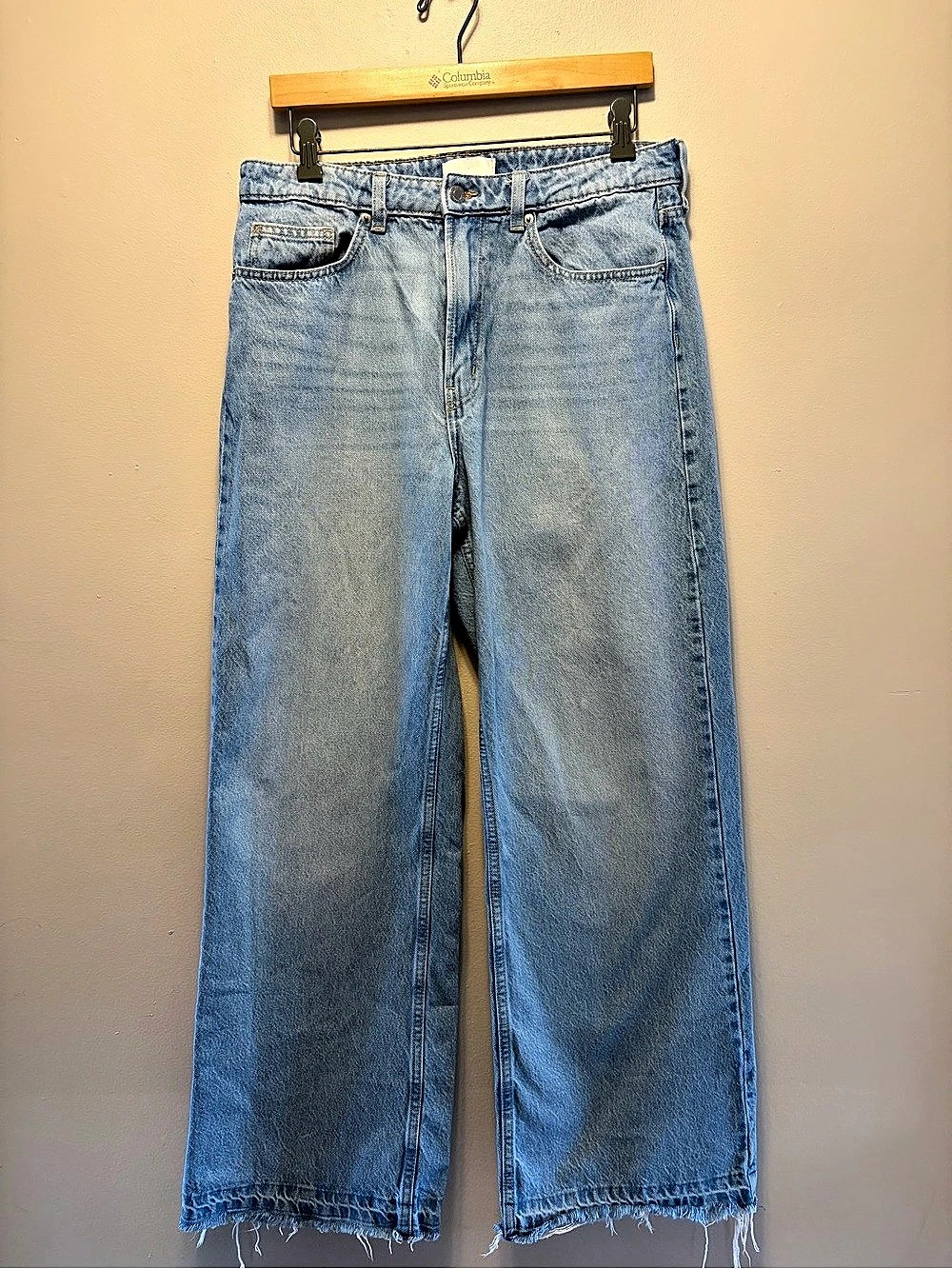 H&M Wide High Jeans Wide Leg Jeans Blue US 10